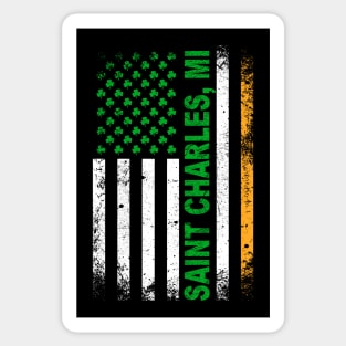 Irish American Flag SAINT CHARLES, MI Sticker